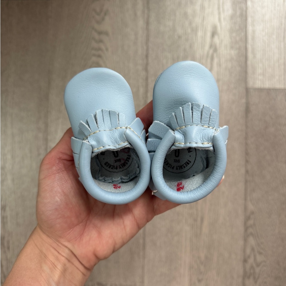 Freshly Picked Blue Moccasin Shoes for Babies